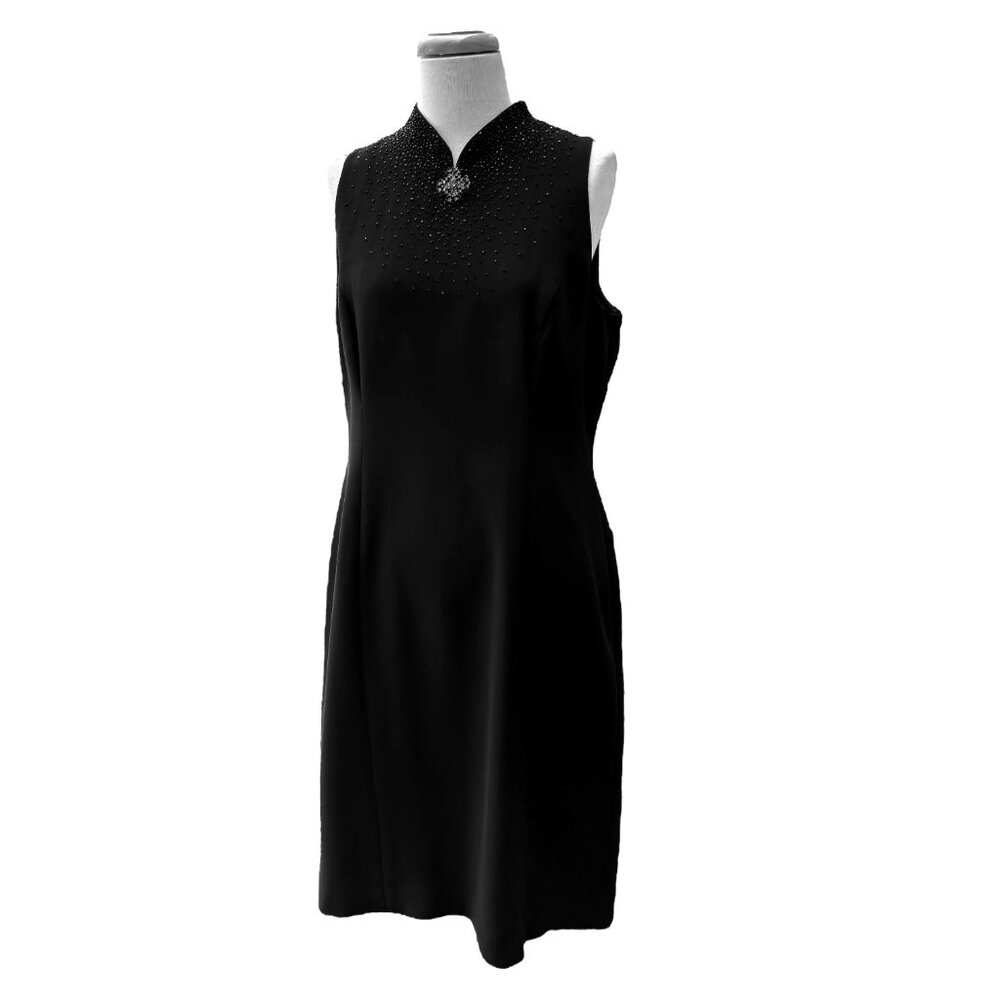 Donna Morgan Petites Beaded Cocktail/Evening Dress Black Size 12 - Picture 3 of 13